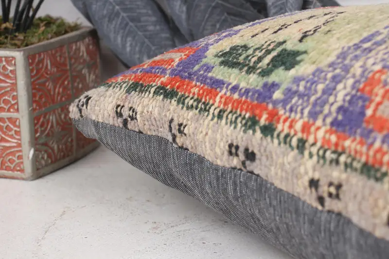 Cushion Cover, Handmade Kilim Cushion, Office Chair Pillow Sham, 12x24 Purple Pillow, Turkish Pillow, Outdoor Pillow Sham, Ethnical Kilim Rug Pillow - 7
