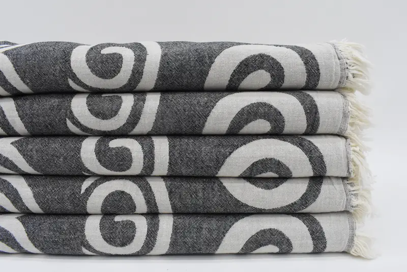 Home Decor Personalized Black Patterned Towel, Bachelorette Gift, 70x36 Inches