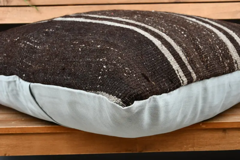 28x28 Brown Cushion, Square Throw Pillow Sham, Pillow, Pillow for Sofa, Throw Kilim Pillow, Couch Pillow Sham, Authentic Cushion Case, Boho Pillow - 3