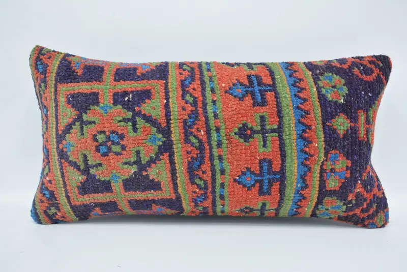 12x24 Blue Cushion Case, Pastel Cushion Case, Boho Pillow Sham Cover, Kilim Pillow Cover, Outdoor Pillow Sham, Pillow Case, Pillow for Couch - 1