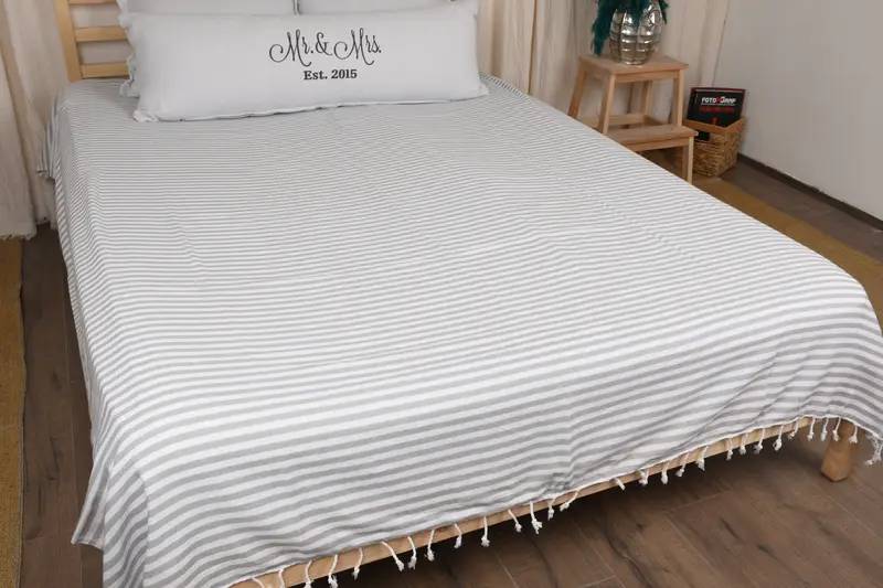 Christmas Tablecloth, 104x76 Cotton Striped Towel, Christmas Gift Tags, Custom Blanket, Bridal Shower Gift, Decorative Blanket, Decorative Bedspread - 8