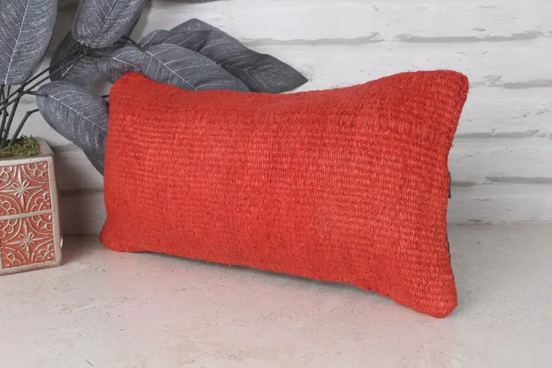Home Decor Pillow, Couch Pillow Cover, Sofa Pillow, Throw Kilim Pillow, Traditional Cushion Case, Pillow for Sofa, 8x16 Red Pillow Case, Pillow Case - 3