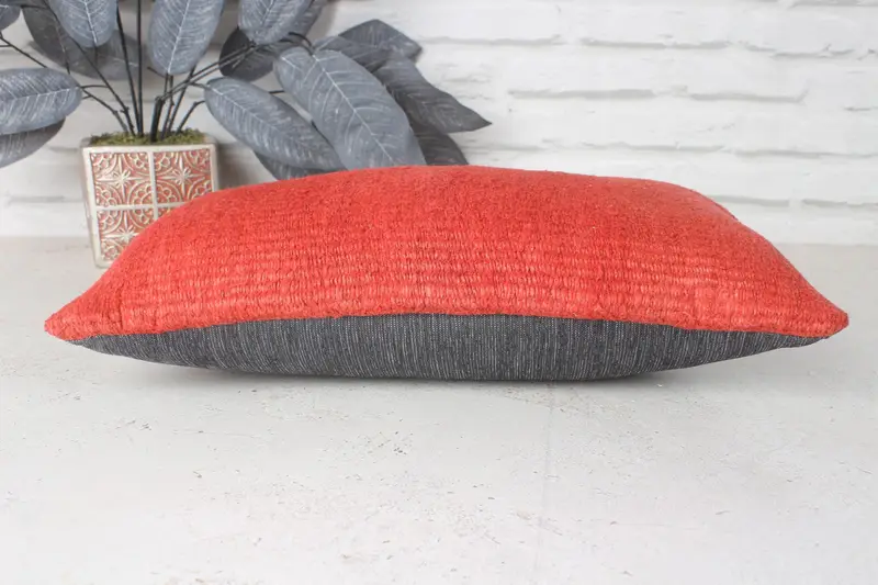 Home Decor Pillow, Couch Pillow Cover, Sofa Pillow, Throw Kilim Pillow, Traditional Cushion Case, Pillow for Sofa, 8x16 Red Pillow Case, Pillow Case - 5