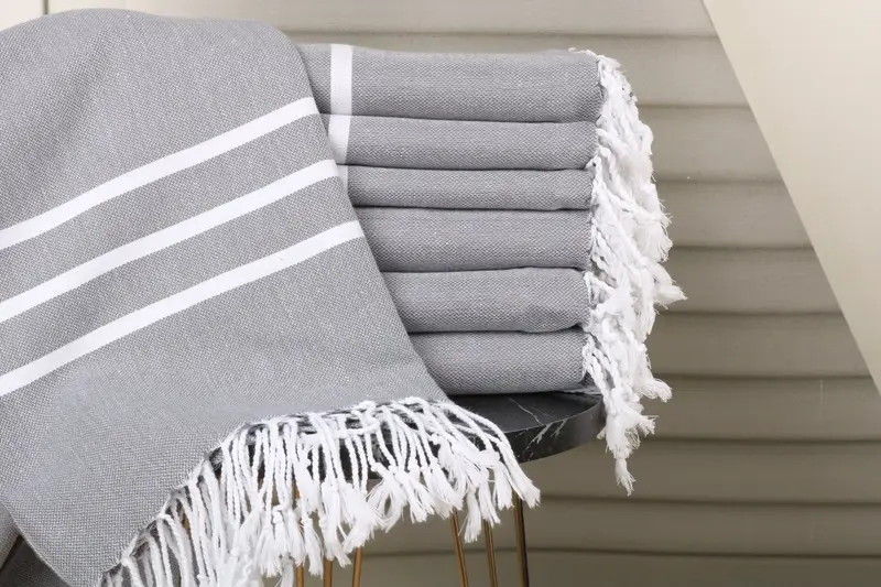 Bachelor Party Favors, Housewarming Gift, Beach towel, Scarf Towel, Gift For Bride, Organic Cotton Towel, Organic towel, 70x40 Cotton Striped Towel - 1