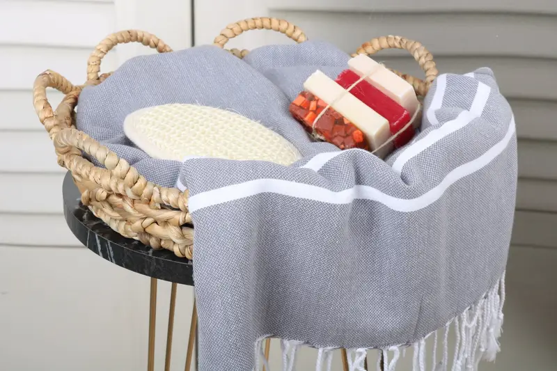 Bachelor Party Favors, Housewarming Gift, Beach towel, Scarf Towel, Gift For Bride, Organic Cotton Towel, Organic towel, 70x40 Cotton Striped Towel - 2