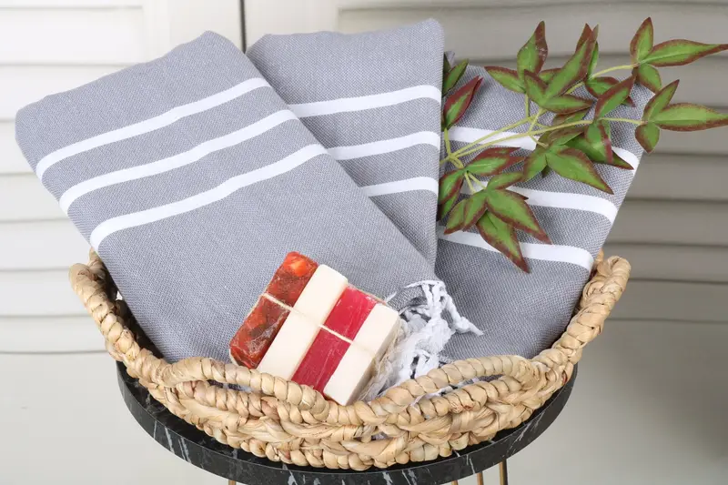 Bachelor Party Favors, Housewarming Gift, Beach towel, Scarf Towel, Gift For Bride, Organic Cotton Towel, Organic towel, 70x40 Cotton Striped Towel - 5