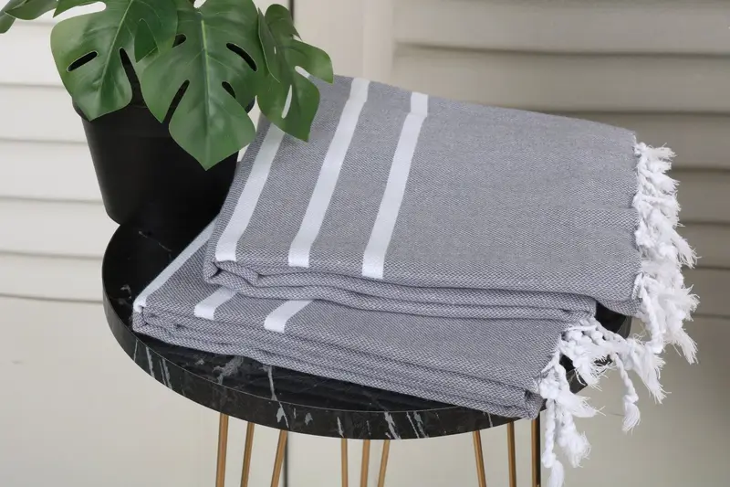 Bachelor Party Favors, Housewarming Gift, Beach towel, Scarf Towel, Gift For Bride, Organic Cotton Towel, Organic towel, 70x40 Cotton Striped Towel - 3