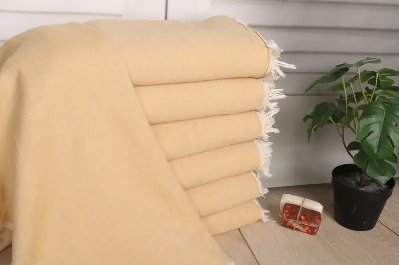 Wedding Gift Solid Hand Towel Mustard Cotton 24x40 Inches