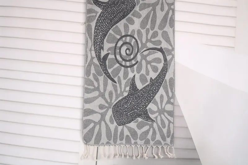 Custom Hand Towel, 40x18 Cotton Whale Design Towel, Valentines Day Gift, Gym Towel, Personalized Kitchen Towel, Home Decor Gifts, Personalized Gift - 1