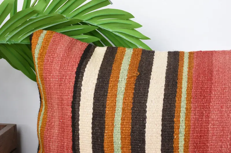 Interior Designer Pillow, Bright Cushion, Vintage Kilim Throw Pillow, Pillow, Pillow for Sofa, 12x24 Red Cushion Cover, Wholesale Cushion - 2