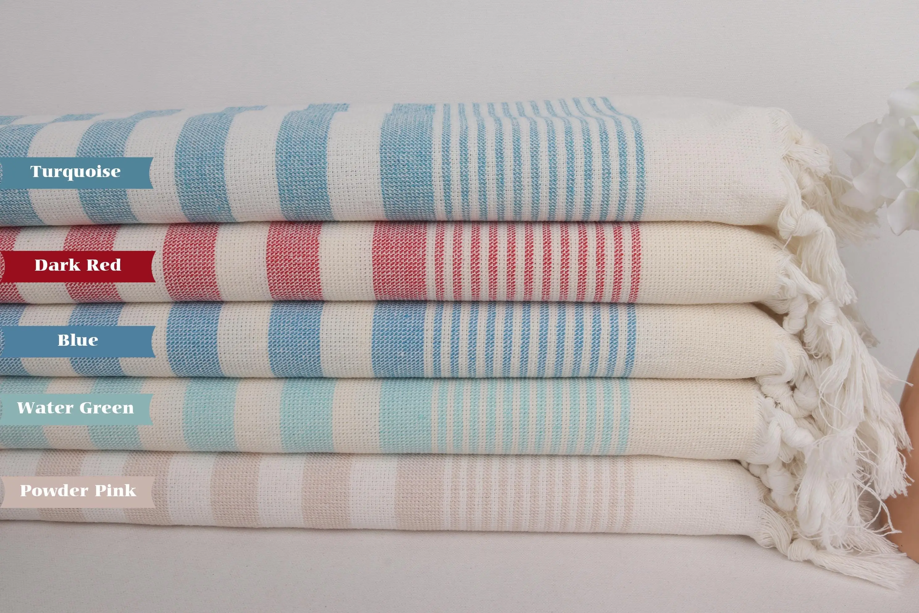 Turkish Hand Towel Striped Terry Dish Towel Cotton 18x36 Inches - 1