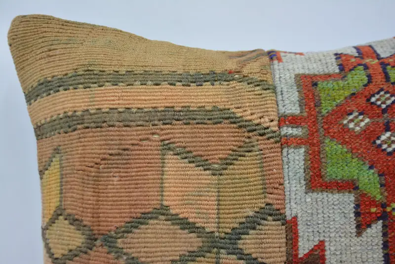 Shabby Chic Pillow Case, 16x24 Red Pillow Sham, Gift Pillow, Handmade Kilim Cushion, Kilim Pillow, Cushion, Floor Cushion Case, Outdoor Pillow Cover - 2