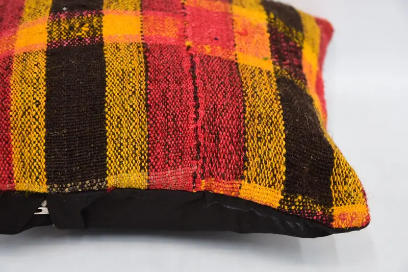 Tribal Cushion Cover, 12x12 Red Pillow Case, Cushion Case, Rustic Cushion Case, Vintage Kilim Throw Pillow, Pillow for Sofa, Handmade Kilim Cushion - 5