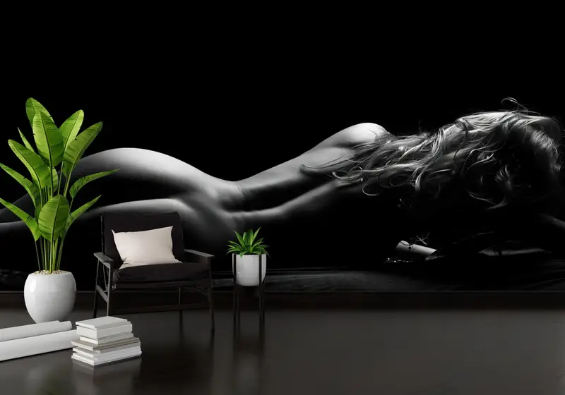 Paper Wall Art, 3d Wall Paper, Custom Wall Paper, Contemporary Wall Paper, , Naked Woman Wall Poster, Bedroom Wall Art, Mature Wallpaper - 2