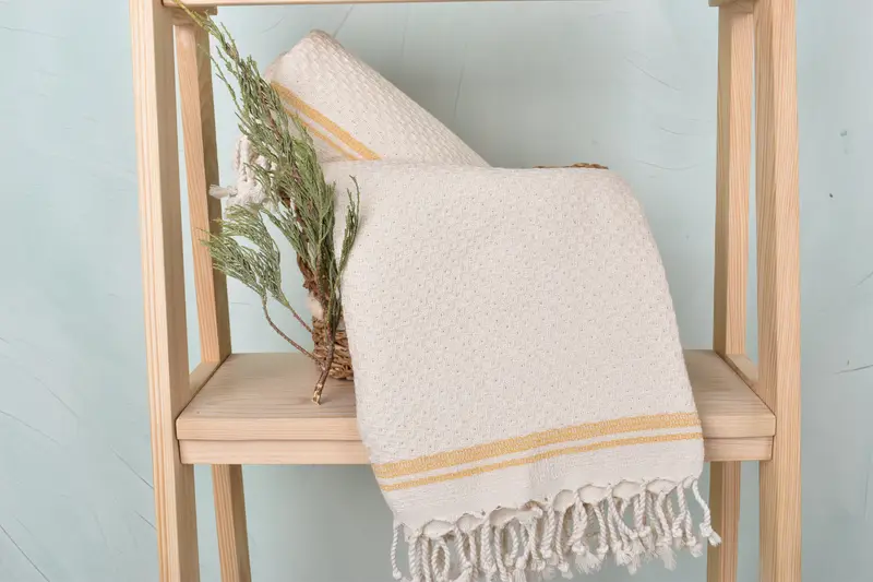 Absorbent Turkish towel, Eco-friendly Turkish peshtemal towel, Large Turkish Towel, Christmas Favors, 68x36 Cotton Striped Towel, Housewarming Gift - 4