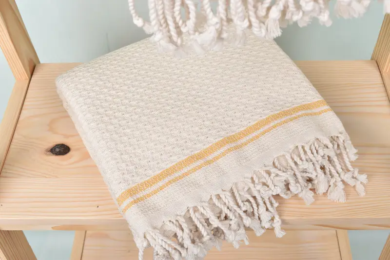 Absorbent Turkish towel, Eco-friendly Turkish peshtemal towel, Large Turkish Towel, Christmas Favors, 68x36 Cotton Striped Towel, Housewarming Gift - 5
