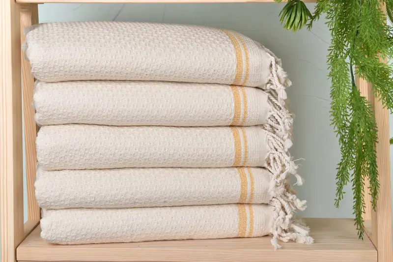 Absorbent Turkish towel, Eco-friendly Turkish peshtemal towel, Large Turkish Towel, Christmas Favors, 68x36 Cotton Striped Towel, Housewarming Gift - 2