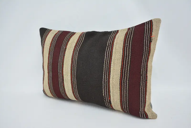 Turkish Bench Pillow Case, 16x24 Beige Pillow Sham, Gift Pillow, Cushion, Boho Pillow, Outdoor Throw Cushion, Ethnical Kilim Rug Pillow - 4