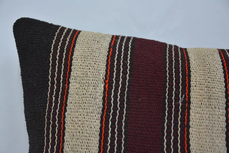 Turkish Bench Pillow Case, 16x24 Beige Pillow Sham, Gift Pillow, Cushion, Boho Pillow, Outdoor Throw Cushion, Ethnical Kilim Rug Pillow - 2