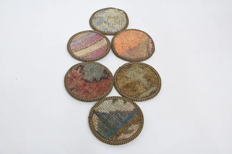 Bohemian Round Coaster, Orange and Pink Coaster