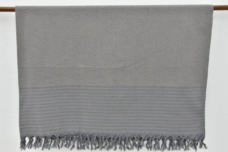 Turkish Blanket, Turkish Beach Blanket, Woven Throw Blanket, 104x80 Cotton Diamond Towel, Mother Of The Groom Gift, Shower Curtain, Monogram Blanket - 7