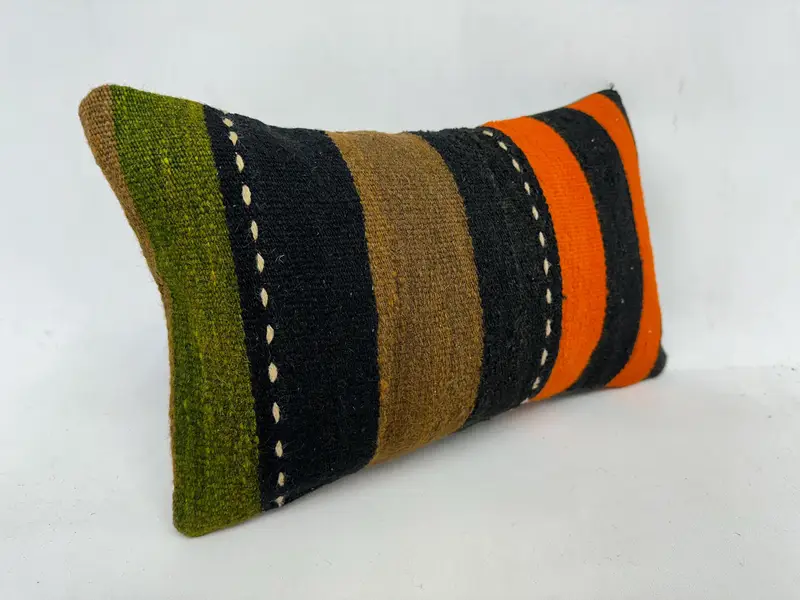 Kilim -Kissen, Geschenkkissen, 12x20 Orangenkissenabdeckung, Kissenabdeckung, Kilimteppichkissen, türkisches Kissen, Wohnzimmerwurf Kissen Kissen Gehäuse - 3