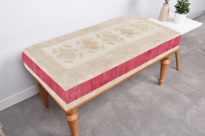 Coastal Kilim オットマン、ウールブレンド生地のソファスタイルオットマン