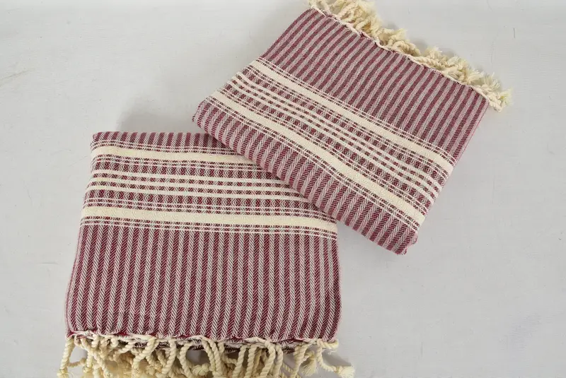Custom Wedding Gifts, Turkish Bath Towel Set, Hammam towel, Bridesmaid Gift, Quick-dry travel peshtemal towel, Peshtemal, 68x38 Cotton Striped Towel - 6