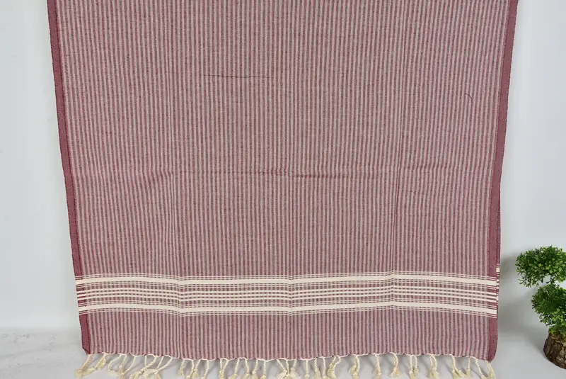 Custom Wedding Gifts, Turkish Bath Towel Set, Hammam towel, Bridesmaid Gift, Quick-dry travel peshtemal towel, Peshtemal, 68x38 Cotton Striped Towel - 7