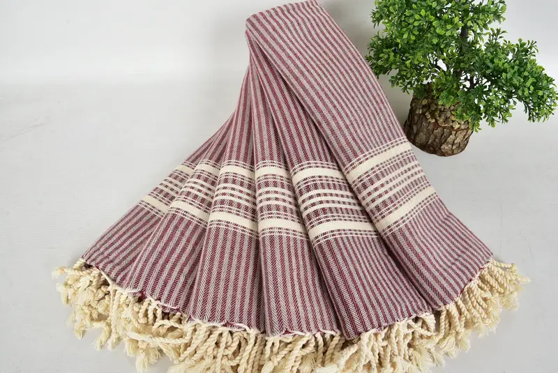 Custom Wedding Gifts, Turkish Bath Towel Set, Hammam towel, Bridesmaid Gift, Quick-dry travel peshtemal towel, Peshtemal, 68x38 Cotton Striped Towel - 4