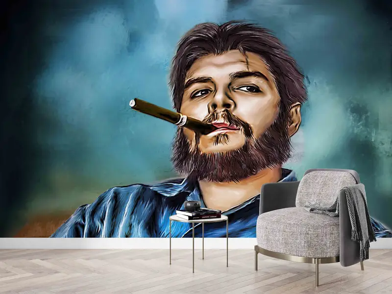 Fashion Wall Decor, Modern Paper Art, Wall Art Decor, Che Guevera Smoking Wall Poster, Famous Wall Poster, Wallpaper Border, Artist Wall Art - 7