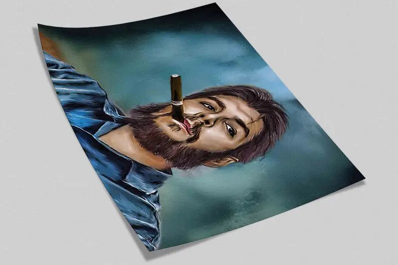 Fashion Wall Decor, Modern Paper Art, Wall Art Decor, Che Guevera Smoking Wall Poster, Famous Wall Poster, Wallpaper Border, Artist Wall Art - 4