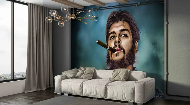 Fashion Wall Decor, Modern Paper Art, Wall Art Decor, Che Guevera Smoking Wall Poster, Famous Wall Poster, Wallpaper Border, Artist Wall Art - 3