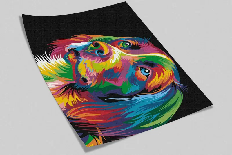 3D -Wandkunst, Tierpapierkunst, Hundeillustration Wandbild, Vinyl -Tapete, Regenbogenhundwandplakat, Regenbogenpapierkunst, Papierjubiläum, - 9