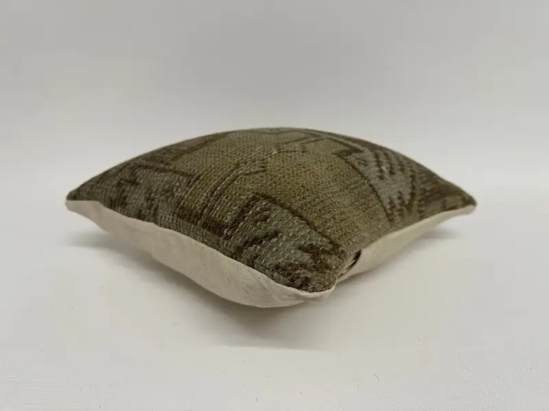 Handmade Kilim Cushion, Pillow Case, Vintage Kilim Throw Pillow, 12x12 Brown Cushion, Turkish Kilim Pillow, Bolster Throw Cushion Case - 6