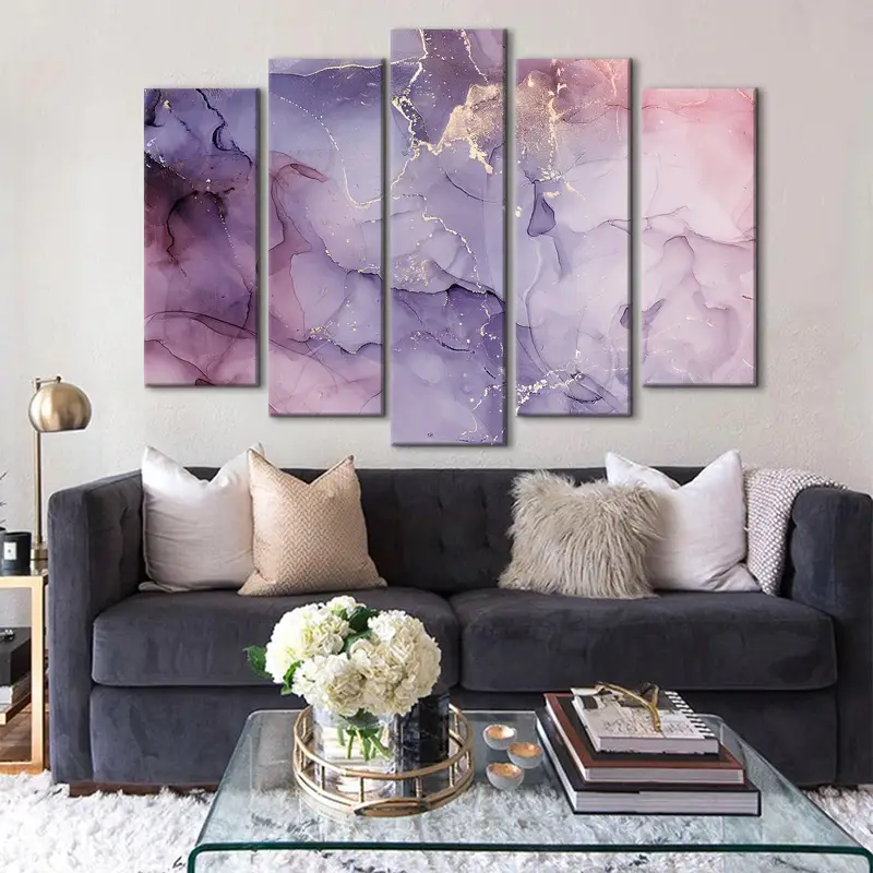 Color Gradient Art, Pink Purple Artwork, Abstract Fluid Art, Dreamy Wall Decor, Mixture Color Canvas, Color Dance Abstract Art, Cloud Canvas - 9