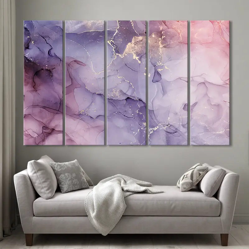 Color Gradient Art, Pink Purple Artwork, Abstract Fluid Art, Dreamy Wall Decor, Mixture Color Canvas, Color Dance Abstract Art, Cloud Canvas - 8