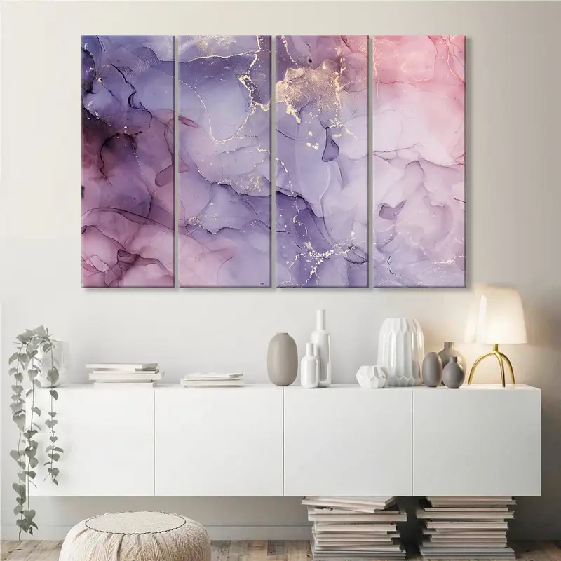 Color Gradient Art, Pink Purple Artwork, Abstract Fluid Art, Dreamy Wall Decor, Mixture Color Canvas, Color Dance Abstract Art, Cloud Canvas - 2