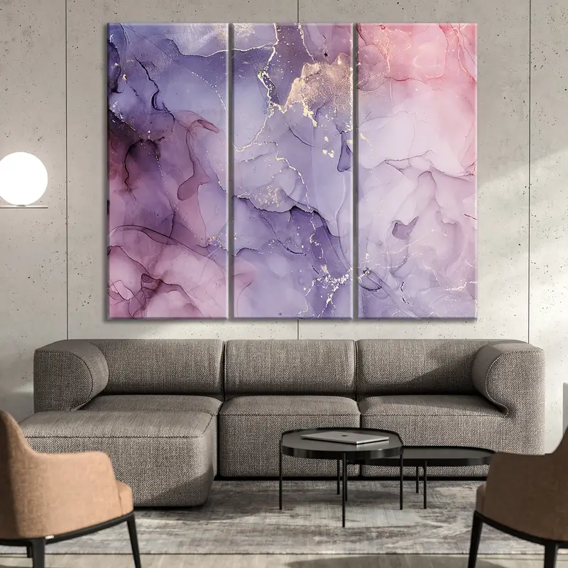 Color Gradient Art, Pink Purple Artwork, Abstract Fluid Art, Dreamy Wall Decor, Mixture Color Canvas, Color Dance Abstract Art, Cloud Canvas - 3