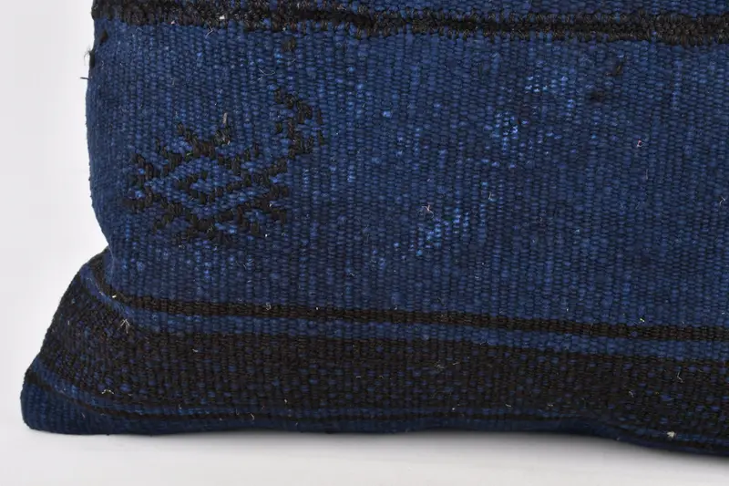 24x24 Blue Pillow, Hippie Throw Cushion Cover, Ikat Cushion Cover, Kilim Pillow, Turkish Kilim Pillow, Turkish Pillow, Bench Cushion Case, Cushion - 4