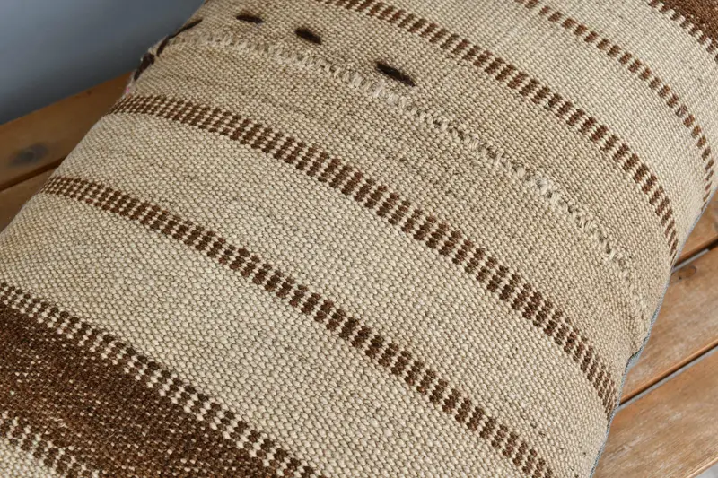 Couch Pillow, Pillow for Sofa, Kilim Cushion Sham, Antique Pillows, Handmade Cushion Cover, Cushion Cover, 16x24 Beige Pillow Cover - 4