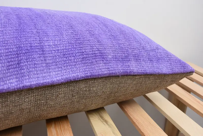 Boho Pillow Sham Cover, Pillow, Bohemian Cushion Pillow, Cozy Throw Pillow, Ethnical Kilim Rug Pillow, Antique Pillows, 16x48 Purple Cushion Cover - 7
