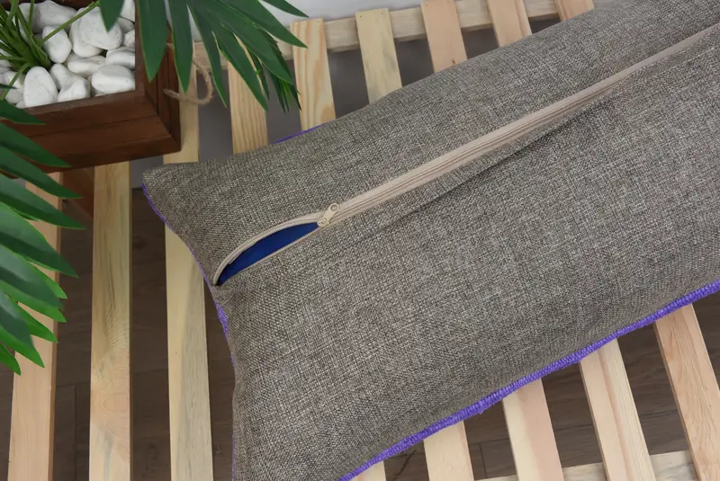 Boho Pillow Sham Cover, Pillow, Bohemian Cushion Pillow, Cozy Throw Pillow, Ethnical Kilim Rug Pillow, Antique Pillows, 16x48 Purple Cushion Cover - 8