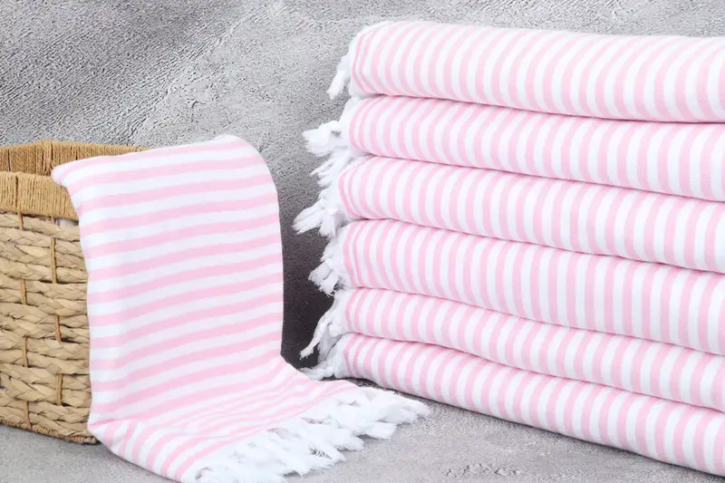 Turkish Towel Monogram, Bridal Shower Gift, Wedding Towel, Turkish bath towel, 70x36 Linen Terry Striped Towel, Wedding For Favor, Gift For Her - 3