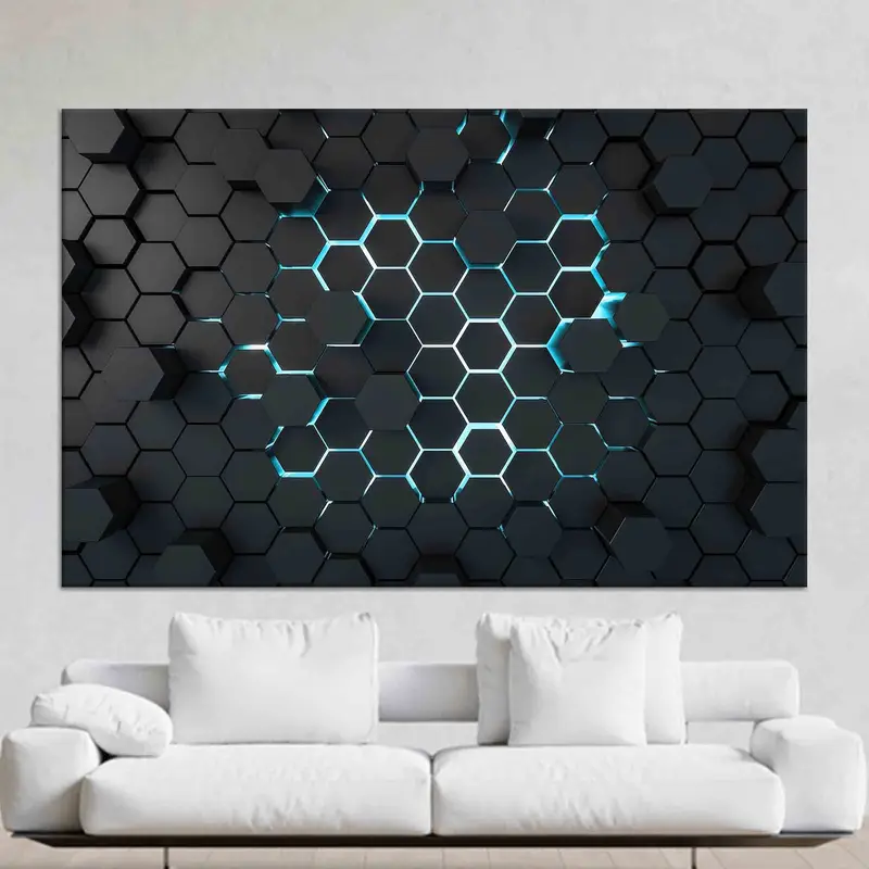 Contemporary Geometric Black Loft Canvas Print - Elegant Wall Art