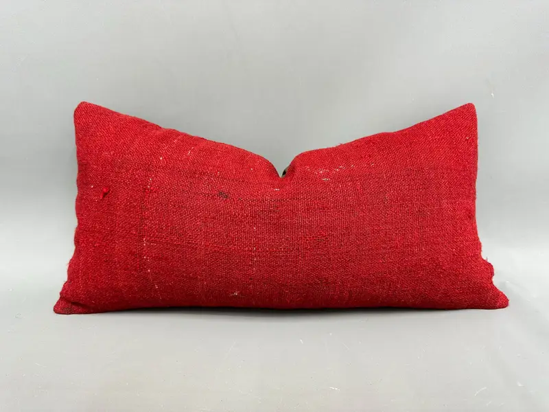 Rotes südwestliches Kelim-Wurfkissen, 12 x 24 Zoll Vintage-Kissen