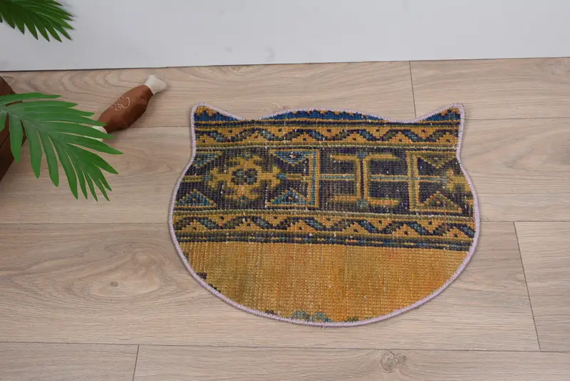 Mantel individual de lana redondo bohemio, mantel individual tradicional naranja y bronce