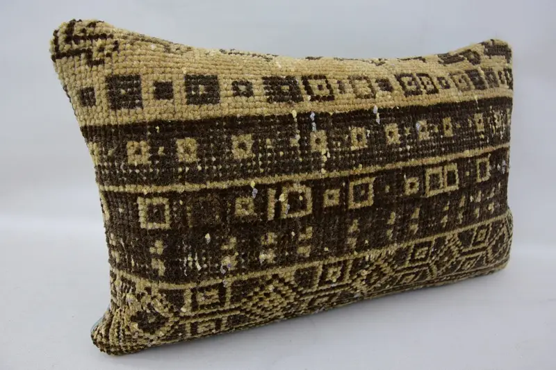 Outdoor Throw Pillow Case, 12x20 Brown Pillow Cover, Boho Pillow, Throw Kilim Pillow, Armchair Pillow Sham, Pillow, Vintage Kilim Throw Pillow - 2