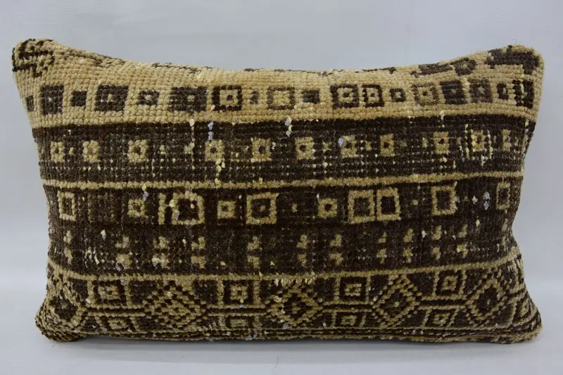 Outdoor Throw Pillow Case, 12x20 Brown Pillow Cover, Boho Pillow, Throw Kilim Pillow, Armchair Pillow Sham, Pillow, Vintage Kilim Throw Pillow - 4