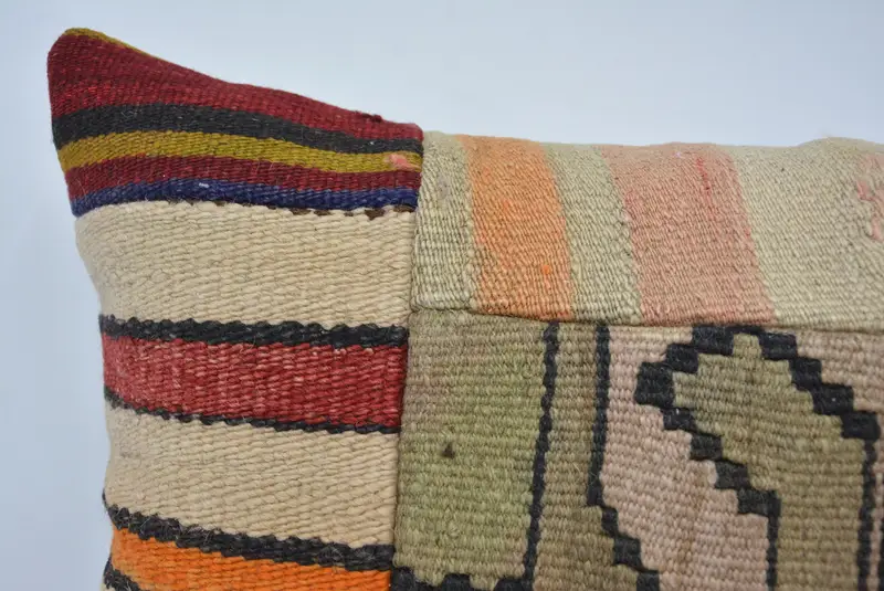 Shabby Chic Cushion, Home Decor Pillow, 16x24 Beige Cushion Cover, Vintage Pillow, Kilim Cushion Sham, Pillow Cover, Ethnic Pillow Cover - 2